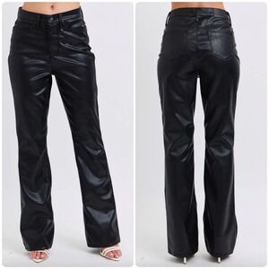 Judy Blue Straight‎ Black Faux Leather Pants Sz 11/30